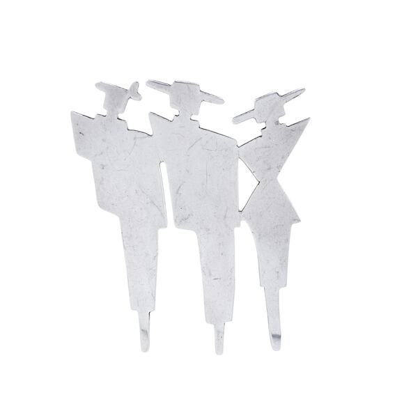 Vintage Mexico Taxco TN-44 Sterling Silver 925 Modernist Trio Brooch - Picture 5 of 7